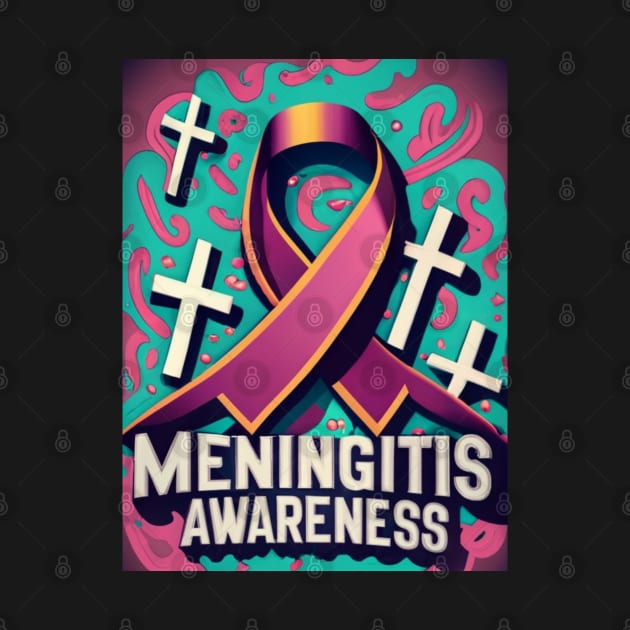 Meningitis Awareness Ribbon with Pink Swirls Background by Seeds of Authority