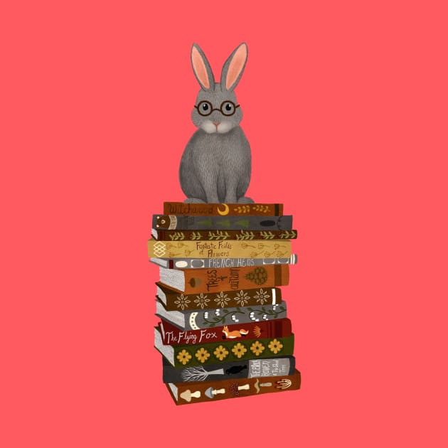 Rabbit on Books by annyamarttinen