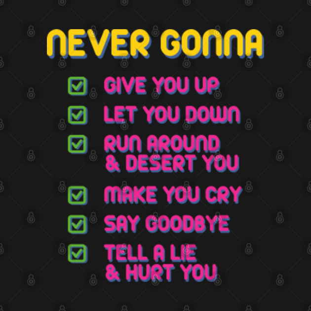 Disover Never Gonna Give You Up - Valentine - T-Shirt