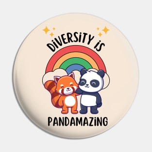 Diversity is pandamazing - cute & funny panda quote for more kindness and tolerance Pin