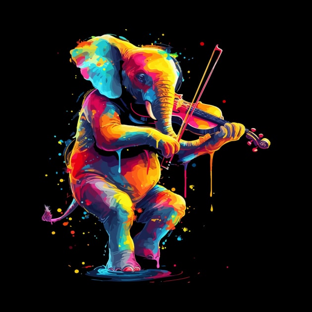 Elephant Playing Violin by JH Mart