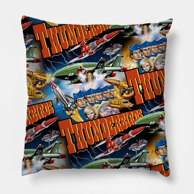 Thunderbirds v2 Pillow by Trazzo