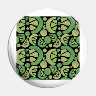 Green Orange Fruit Pattern on Black Pin