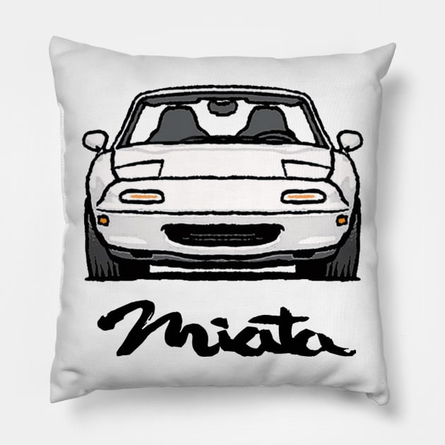 MX5 Miata NA White Pillow by Woreth