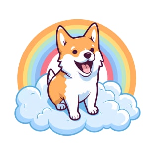 Cute Canaan Dog Rainbow Cloud Kawaii Puppy T-Shirt