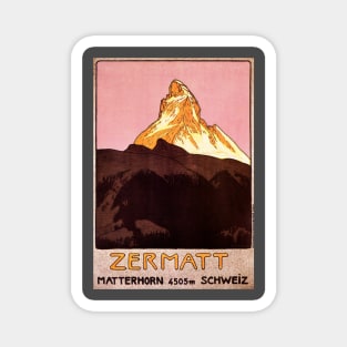 Vintage Travel Poster with the Matterhorn Magnet