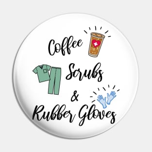 Nurse Life Coffee Scrubs Nursing RN LPN Graduation Pin