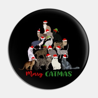 Funny Merry Catmas Christmas Cat Tree Pin