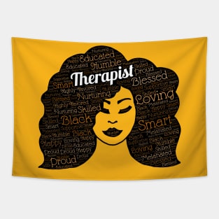 African American Black Woman Therapist Afro Tapestry