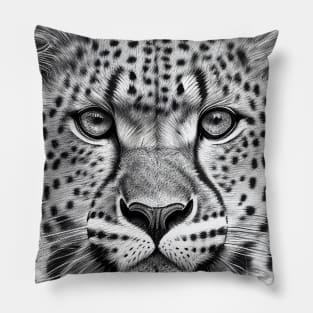 Cheetah Animal Wild Nature Illustration Line Epic Illustration Line Art Pillow