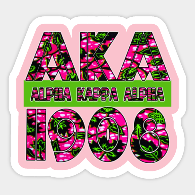 Aka 1908 Pink And Green African Floral - Aka Crossing Gifts - Sticker 