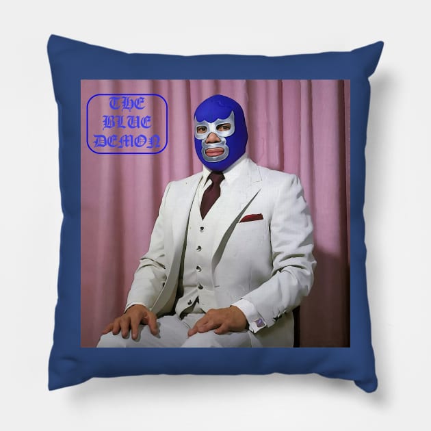 The Blue Demon oil paint Pillow by ryanmpete