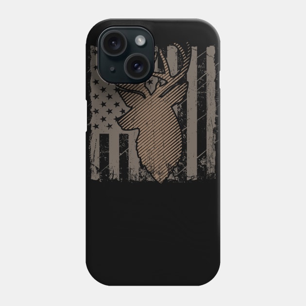 American Deer Hunter Patriotic Us Flag Phone Case by Tesszero