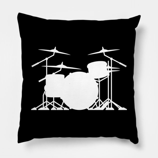 Drum set silhouette illustration Pillow by hobrath