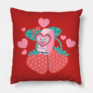 Love Strawberry Pillow