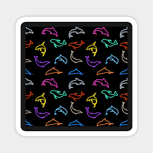 neon dolphins Magnet