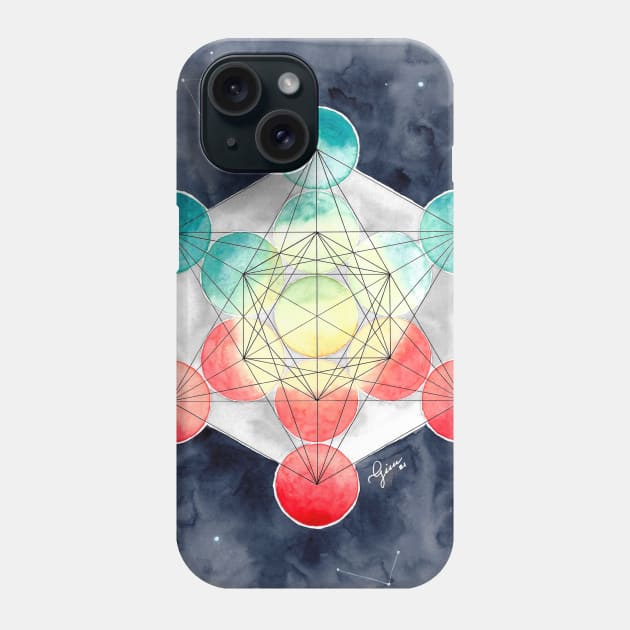 Metatron's Cube Phone Case by GinColorist