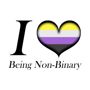 I Heart Being Non-Binary Design Pride Flag Design T-Shirt