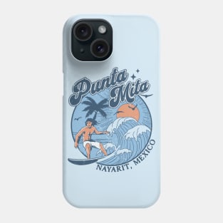 1970s Vintage Surfing Punta Mita, Mexico Retro Sunset // Old School Surfer // Surf Mexico Phone Case