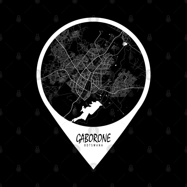 Gaborone, Botswana City Map - Travel Pin by deMAP Studio