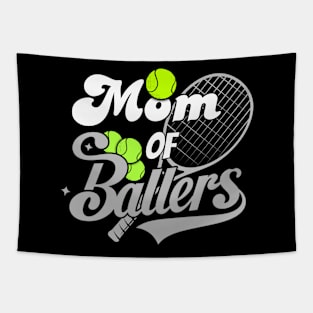 Mom Of Ballers"Funny Tennis" tennis racket and ball"Game" Mothers Day Tapestry