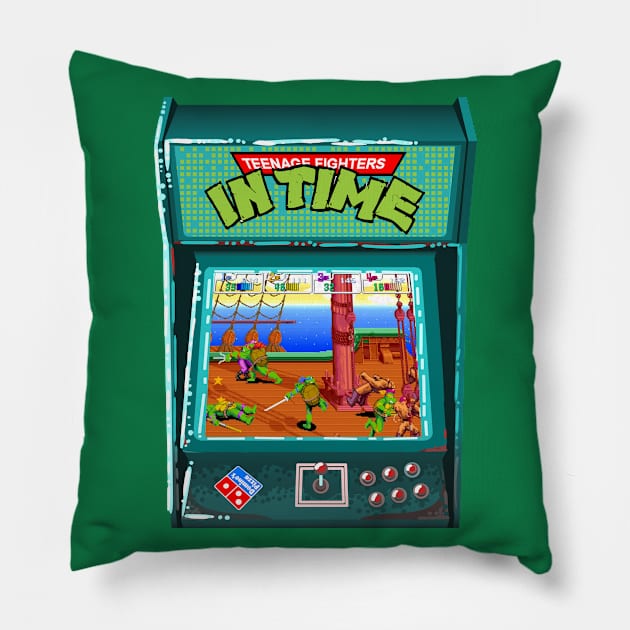 Teenage Fighters in Time Pillow by Dark Days Design