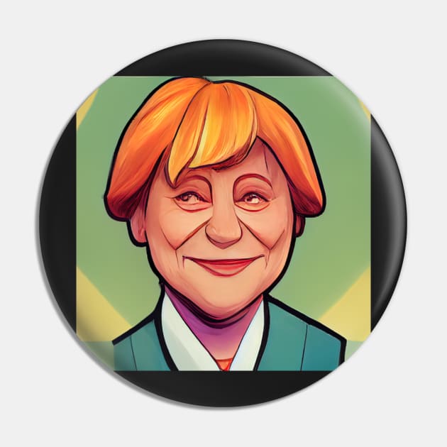 Angela Merkel | Comics Style Pin by ComicsFactory