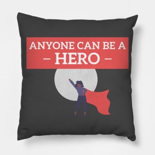 Abstract superhero woman red cape moon illustration Pillow