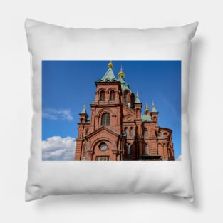 Red brick Uspenski Cathedral Pillow