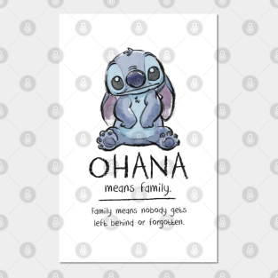 Ohana Stich Stich Lilo Stitch Liloa Posters and Art Prints ...
