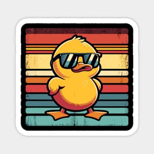 Cool Retro Yellow Duck in Sunglasses 70s 80s 90s Funny Duck Magnet