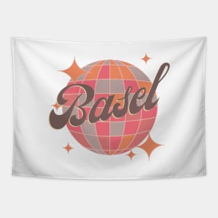 Basel City Switzerland colorful Retro Vintage party Tapestry