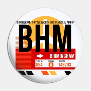 Birmingham (BHM) Alabama Airport // Sunset Baggage Tag Pin