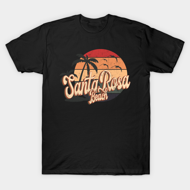 Santa Rosa Beach Florida US Beach Summer Sun Vintage Retro 70s 80s style - Santa Rosa Beach Florida - T-Shirt