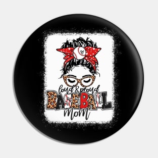 Baseball Mom Leopard Shirt Loud And Proud Baseball Mom Pin