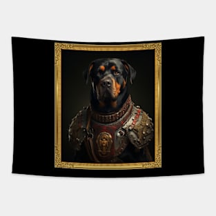 Valiant Rottweiler - Medieval German Knight (Framed) Tapestry