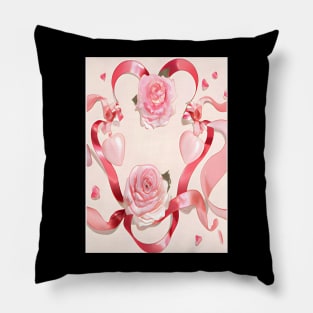 Preppy Floral Vintage Throw Pillow