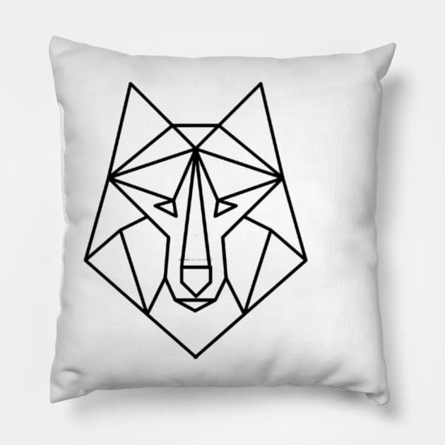 GEOMETRIC WOLF Pillow by Nahlaborne