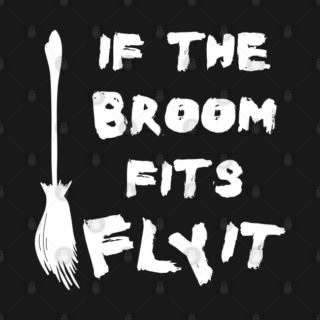 Halloween Broom Flying Quote with White Text by Amy Quinn