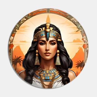 Cleopatra Queen of Egypt retro vintage floral design Pin