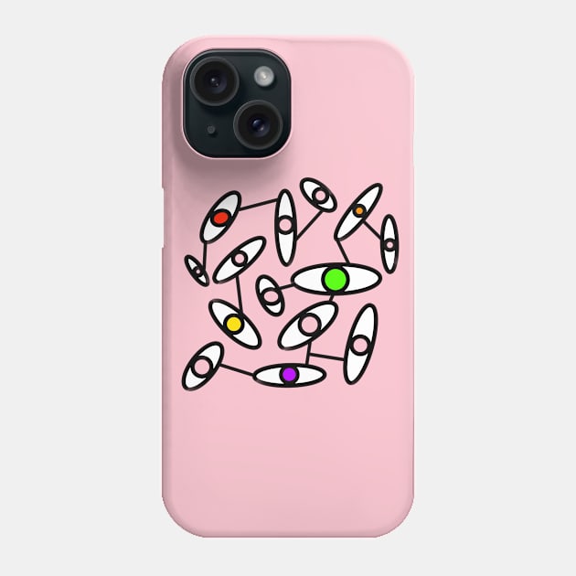 Abstract Eyes Pattern Phone Case by Davey's Designs