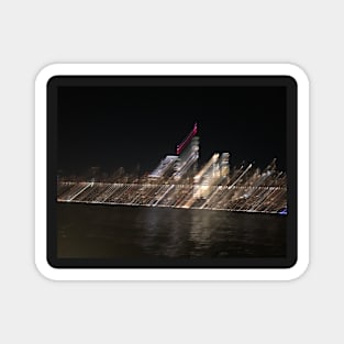 Psychedelic New York City Skyline Lights Magnet