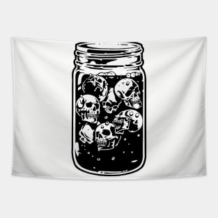 Skulls in a bottle Tapestry