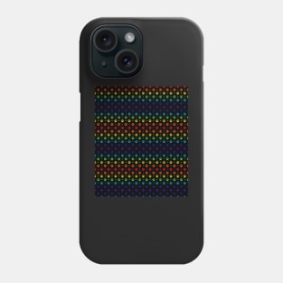 Black Rainbow Paw Prints and Polka Dots Pattern Phone Case