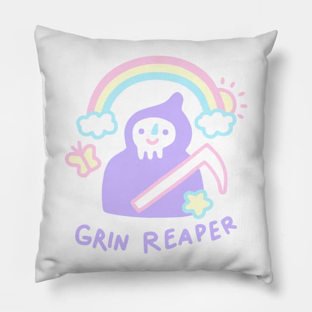 Grin Reaper Pillow by obinsun