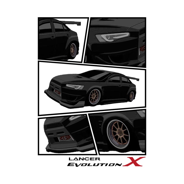 Mitsubishi Lancer EVO X Black, Evolution X, JDM by T-JD