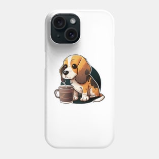 cute beagle coffee lover Phone Case