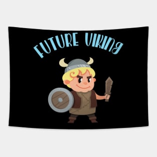 Future Viking Funny Kids Norsemen Skandinavia Tapestry