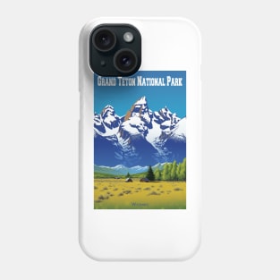 Grand Teton National Park Travel Poster Phone Case