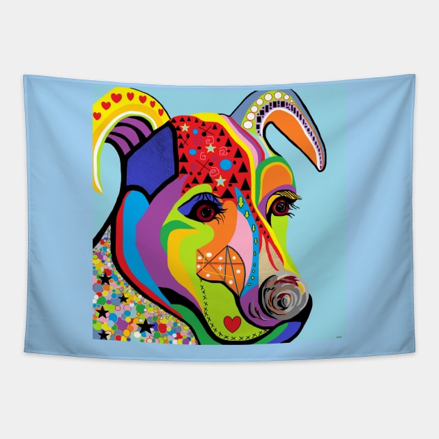 Colorful Jack Russell Terrier Tapestry by EloiseART